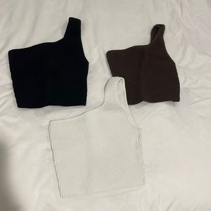 Aritzia Babaton One shoulder sculpt knit tops
